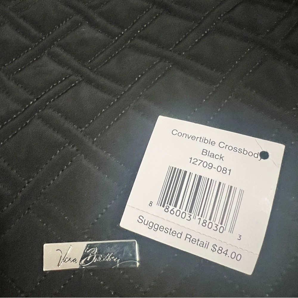 Vera Bradley Black Quilted Tote with Detachable Convertible Crossbody Strap - Picture 11 of 13